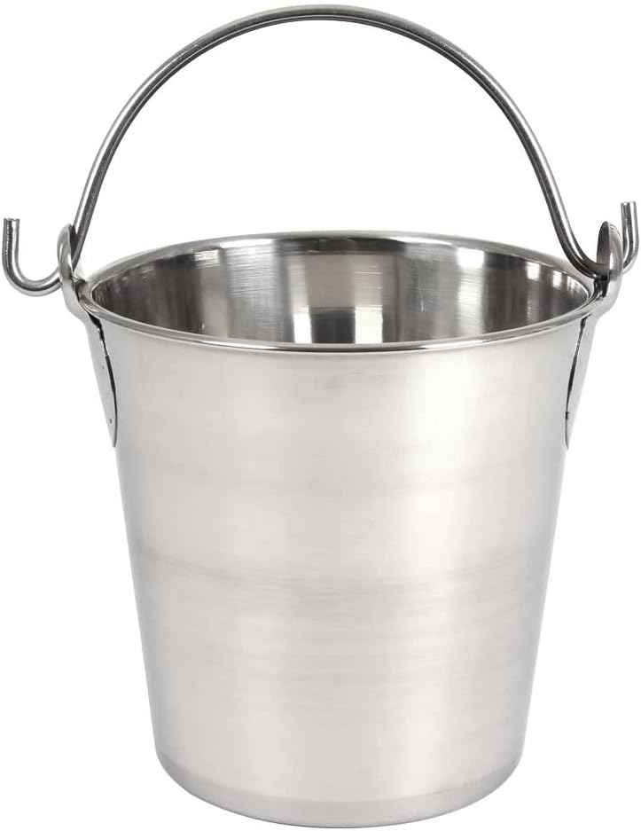 Lindy's 2-Quart Stainless Steel Bucket, Durable Seamless Bucket for Many Home Tasks, Carry Water or Milk, Fill with Food, Use as a Flower Pot, Cleaning Bucket, Table Centerpiece and Much More