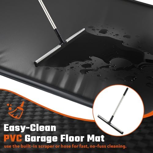 Garage Floor Containment Mat 8'6" x 22', Extra Thick PVC Parking Mat with 1.2" Raised Edges, Non-Slip Waterproof Floor Protector for Snow, Rain & Mud, Easy Clean, Fits Full-Size SUVs & Trucks