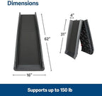 PetSafe Happy Ride Folding Dog Ramp - SUV Compatible Lightweight Pet Ramp with High Traction Walking Surface - Joint Strain Protection - Secure Foldable Design for Compact Storage