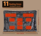 Portable Heated Blanket Battery Operated Cordless Heated Shawl for Women Men with Battery & 11 Heating Zones