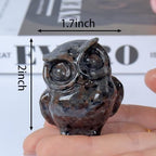 2 Inch Owl Figurine Handcrafted,Flame Stone Healing Crystal Animal Sculpture,Home Decor Unique Gift for Collectors,Crystal Artwork Nature Lovers Birthday Anniversary Present Spiritual Gift