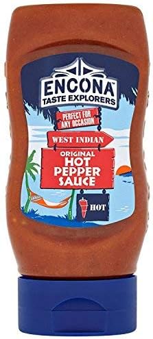 Encona West Indian Hot Pepper Sauce Original Squeezy Pack 285 ml(Pack of 6)