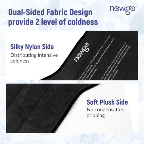 NEWGO Ice Pack for Hip Replacement Surgery, Gel Cold Pack Hip Ice Wrap for Hip Bursitis, Sciatica, Flexor Pain, Inflammation, Swelling - Black
