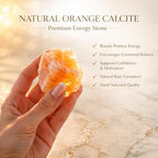 Large 1.25-2.0” Natural Orange Calcite Raw Stone – Healing Crystal for Positivity, Energy & Motivation | 100% Genuine Rough Orange Calcite Gemstone for Solar Plexus Chakra, Reiki,