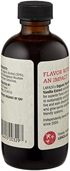 Lafaza Organic Pure Madagascar Bourbon Vanilla Extract, All-Natural (4 fl oz)