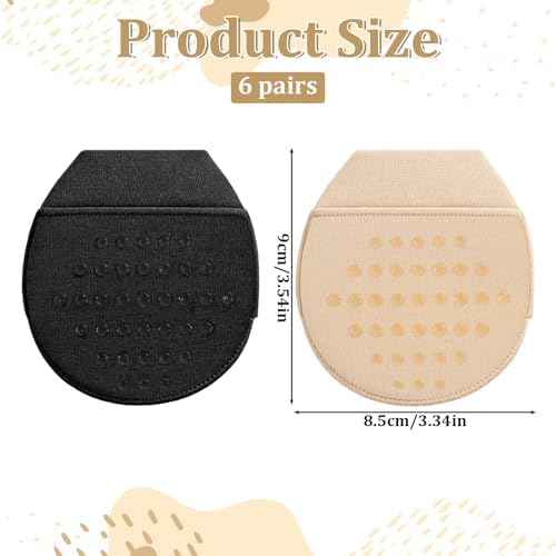 6 Pairs Ball of Foot Cushion Socks, No Show Liner Half Sock for Women Non-Slip Seamless Sandal Flat Socks Womens Toe Cover with Padding Toe Topper Liner Sock for Women Flats High Heels
