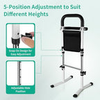Stand Assist Aid for Elderly - Mobility Aid for Seniors with 5-Level Height Adjustment, 300Lbs Capacity & Dual Handrails for Safe Toilet and Couch Use, Includes Storage Pouch for Convenience