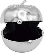 Silver Tomato Shaped Pocket Purse Portable Travel Pill Box & Medicine Organizer (1 Large Compartment)