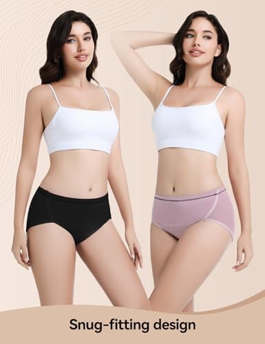 Carer 3 Pack Incontinence Underwear for Women, Washable 120ml High Absorbency Womens Incontinence Panties, Reusable Leakproof Protection Briefs for Bladder Leakage L(Black,Pink,Pink)