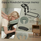 Bedside Massage Headrest Massage with Armrest & Breast Pillow, Head Rest for Bed System with PU Leather & Foam Pillow, Ergonomic Massage Face Cradle for Bed for Women-Friendly Comfort