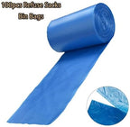 TopHomer 100 Pcs Blue Thickened Rubbish Tip Refuse Sacks Garbage Bags with Point-Break Design for Indoor & Outdoor Use (50 * 60cm)