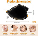 Gua Sha Facial Massage Tool - Black Jade Bian Stone Face & Body Massager for Wellness, Relaxation, Neck/Shoulder/Back/Leg Massage, Natural Stone Skin Care Tool