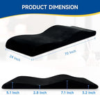 Ergonomic Curved Lash Bed Topper High Density Memory Foam Massage Table Pad with Soft Plush Velvet Cover, Non Slip Lash Bed Foam Topper for Beauty Salon/Spa/Massage (Black, 70"×24")