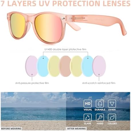 2 Pack Reader Sunglasses for Men Women Classic Rectangle Reading Glasses Outdoor Full Lenses Magnifying Eyewear UV Protection Clear Pink/Pink+1.0