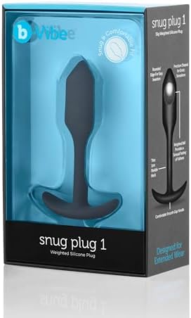 b-Vibe Snug Plug 1, Weighted Silicone Butt Plug, Beginner Anal Plugs - Sex Toys for Adults, 55g (Black)