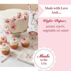NEW Sugar Robot - Edible Wafer Cherry Blossoms for cake decorating - Small Size - Edible flowers cake decorations - Premium Crafted - Made in the USA Cake -Set of 24 (Wafer Flowers)
