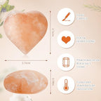 10 Pcs Heart Massage Stones, Pink Crystal Himalayan Salt Stones Hot Hand-Carved Rocks for Massage Therapy Home Spa Deodorant and Salt and Sugar Scrubs, 2.7 x 2.7 x 1