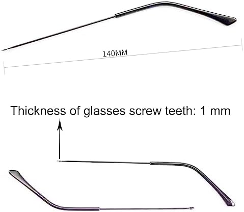 1 Pair Metal Frame Arms Legs Replacement Temple Arm for Eyewear Eyeglasses, Grey