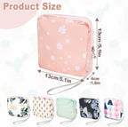 6 Pcs Sanitary Napkin Storage Bag, Portable Waterproof Period Pouch with Zipper, Small First Period Pad Bag Feminine Care with Lanyards for Women Teen Girls School Office Supplies