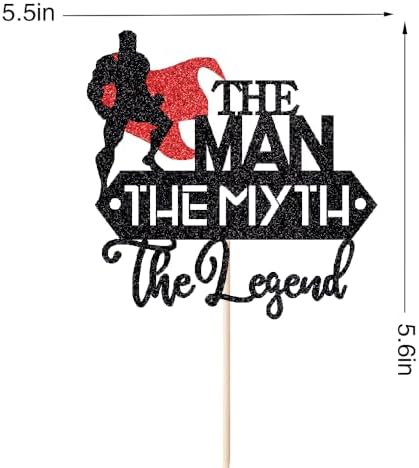 The Man The Myth The Legend Cake Topper,Legend Retirement Party Decor，Super Dad Happy Birthday Theme Father's Day Party Decorations