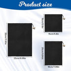 Toy Storage Bags, 6 Pcs Quality Satin Silk Drawstring Pouch Adjustable Microfiber Toy Organizer Bags Gift Bag Foldable Ditty Bag for Women Men Toys Underwear Sunglasses Cosmetic, 3 Sizes (Black)