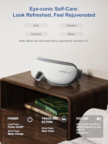 Morelax Eye Massager with Heat & Bluetooth Music, Birthday Gifts for Women, Reduce Eye Strain, Headache Relief and Improve Sleep, Eye Care Device for Migraine, Gifts for mom/Sister/Wife