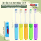 Travel Toothbrush, Toothbrush and Toothpaste Travel Set, Individually Packaged, Includes Storage Case, Foldable Design, 5 Colors, Ideal for Business Trips, and Hotels (20-Pack)