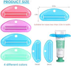 LOVEINUSA Toothpaste Tube Squeezer Dispenser, 4PCS Hanging Tooth Paste Clips Roller Squeezer Holder for Saving Toothpaste Facial Cleanser Creams Paint Hair Gel Glue