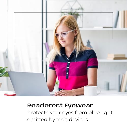 Readerest Blue Light Blocking Glasses – Computer Eyewear, UV Protection, Eye Strain & Glare Reduction, Lightweight Frame