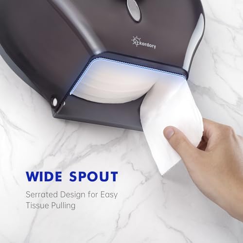 Toilet Paper Holder Wall Mount: Commercial Toilet Paper Dispenser - 9" Jumbo Toilet Paper Roll Holder for Bathroom, Black