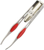 Light Tweezers, Stainless Steel Tweezers with LED Light, Makeup Eyelash Eyebrow Hair Removal Tweezers Illuminating Lighted Tweezers for Precision Hair Removal
