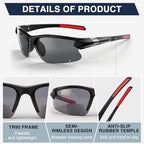 DEHOTRE 2 Pack Bifocal Reading Sunglasses Men TR90 Frame Wrap Around Sports Semi Rimless Sun Readers for Driving Golf Fishing