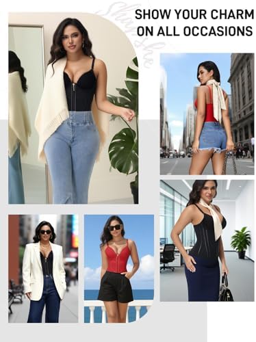 SHAPSHE Waist Trainer for Women Bustier Corset Tops Tummy Control Shapewear Workout Concert Outfits Going Out Faja With Bra