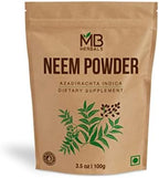 MB Herbals Pure Neem Leaf Powder 100 Gram / 3.5 oz | Azadirachta Indica | Wildcrafted Bitter Neem Supplement Skin and Hair Care