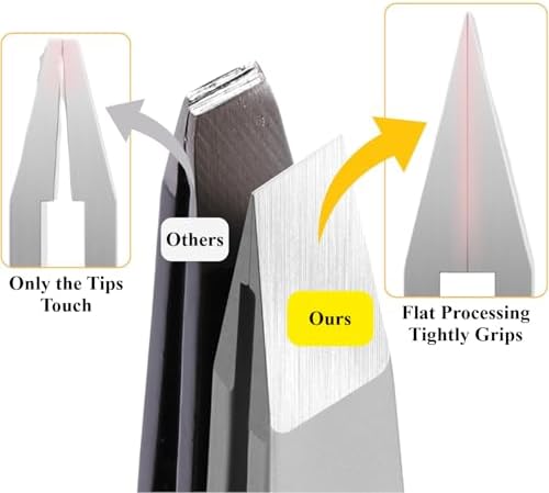 Made in Solingen, Germany APEXAY Professional Tweezers (Stainless Steel) – Multi-Purpose High-Precision Tweezers for Eyebrows, Hair Removal, and Crafts (Classic) (Slanted)