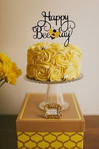 LaVenty Happy Bee Day Cake Topper Bumble Bee Cake Topper Bumble Bee Themed Party Happy Supplies Bumble Bee Decoration