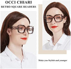 OCCI CHIARI Reading Glasses Women Stylish Square Oversized Readers 1.0 1.25 1.50 1.75 2.0 2.25 2.50 2.75 3.0 3.5 4.0