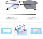 MIRYEA Blue Light Blocking Glasses UV400 Sunglasses Computer Gaming Eyeglasses Eye Protection Metal Eyewear for Men and Women