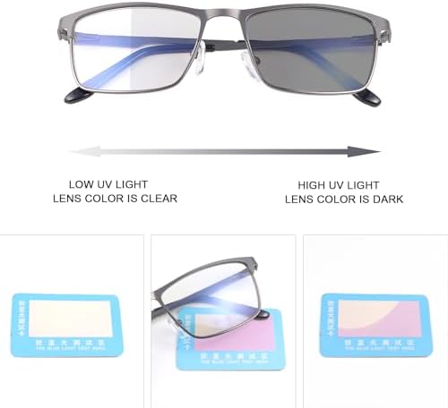 MIRYEA Blue Light Blocking Glasses UV400 Sunglasses Computer Gaming Eyeglasses Eye Protection Metal Eyewear for Men and Women