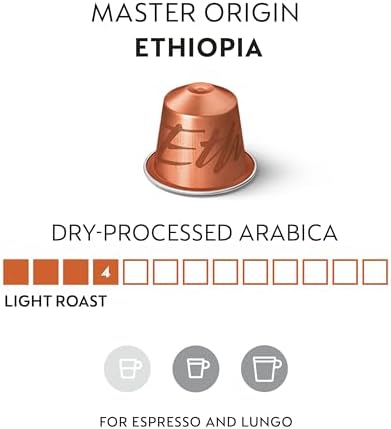Nespresso Capsules Original Line, Ethiopia Master Origin,Mild Roast Coffee, 50 Count Coffee Pods