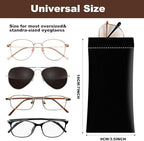 2Pcs Sunglass Eyeglass Glasses Case Soft PU Leather with Cleaning Cloth Portable Glasses Pouch Bag for Men Women
