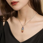 Gemstone Healing Crystal Pendant Double Point Bullet Necklace 20 Inches