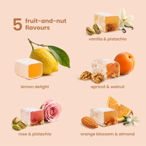 Liberty Orchards, Turkish Delight - Premium Chewy Gourmet Vegan Candy 10 Oz.