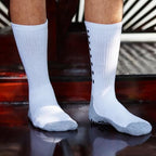 RATIVE Anti Slip Non Skid Ankle and Crew Socks with Grippers for Men Women