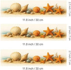 3 pcs Seashell Ocean Cake Strips Edible birthday cake strips, cake side borders, Icing Sheets 2.7X11.8