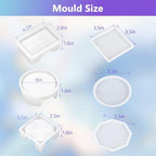 KISREL 18 Pieces Thicken Resin Coaster Molds, Upgrade Coaster Molds for Epoxy Resin, Coaster Resin Mold with Storage Box Mold for DIY Art Craft Cup Mats