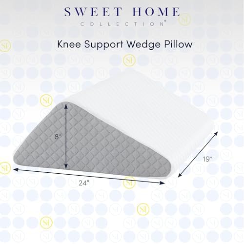 Orthopedic Wedge Pillow for Leg & Knee Support - CertiPUR Memory Foam Pillow with Washable Covers for Post Surgery, Acid Reflux, & Pain Relief - Adjustable Bed & Body Positioning Cushions, Knee Wedge