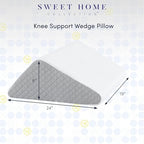 Orthopedic Wedge Pillow for Leg & Knee Support - CertiPUR Memory Foam Pillow with Washable Covers for Post Surgery, Acid Reflux, & Pain Relief - Adjustable Bed & Body Positioning Cushions, Knee Wedge