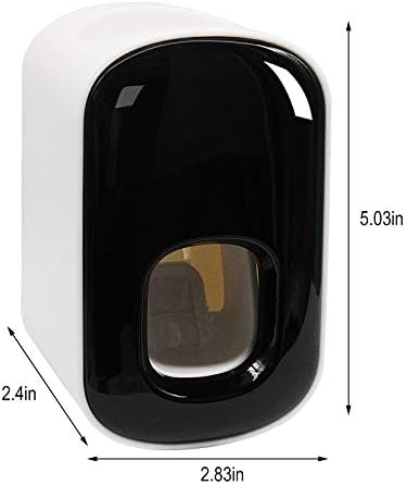 Toothpaste Dispenser,Automatic Toothpaste Squeezer Fit for Kids and Adults,Hands Free Wall Mounted Toothpaste Holder With Self-stick Sticker,Punch-Free Toothpaste Squeezer For Famliy Bathroom(Black)