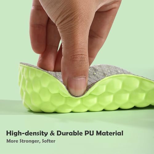 Height Increase Insoles for Men and Women, Arch Support, Plantar Fasciitis & Flat Feet Relief (Grey,3 Pairs - 0.6inch&1inch&1.4inch)